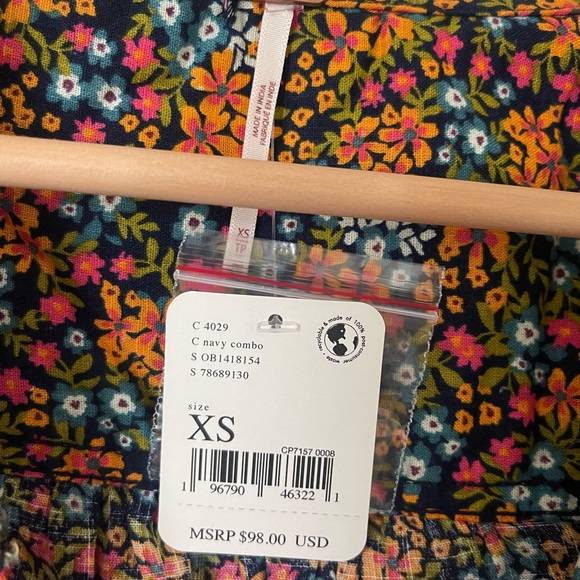 NWT Free People I Found You Womens Floral Button Front Blouse - Picture 6 of 11